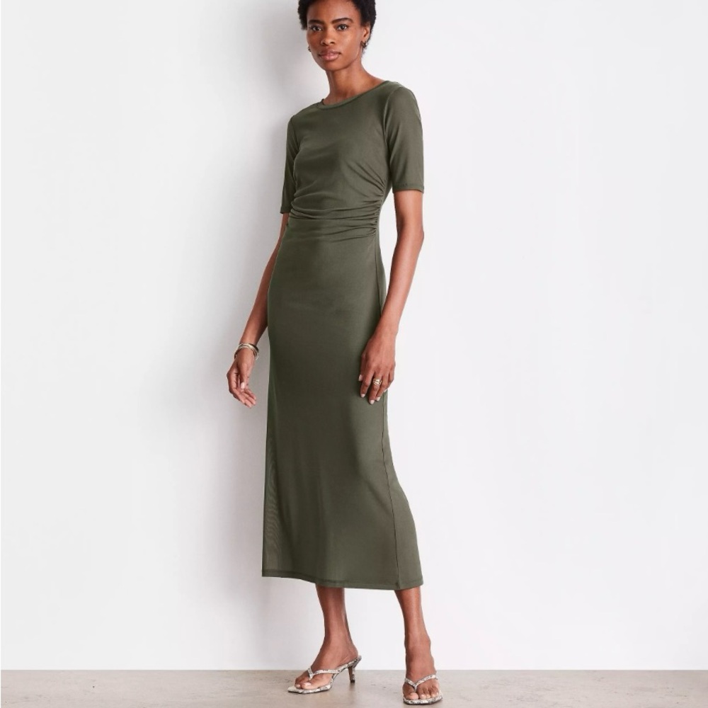 LOFT Versa Mesh Midi Dress